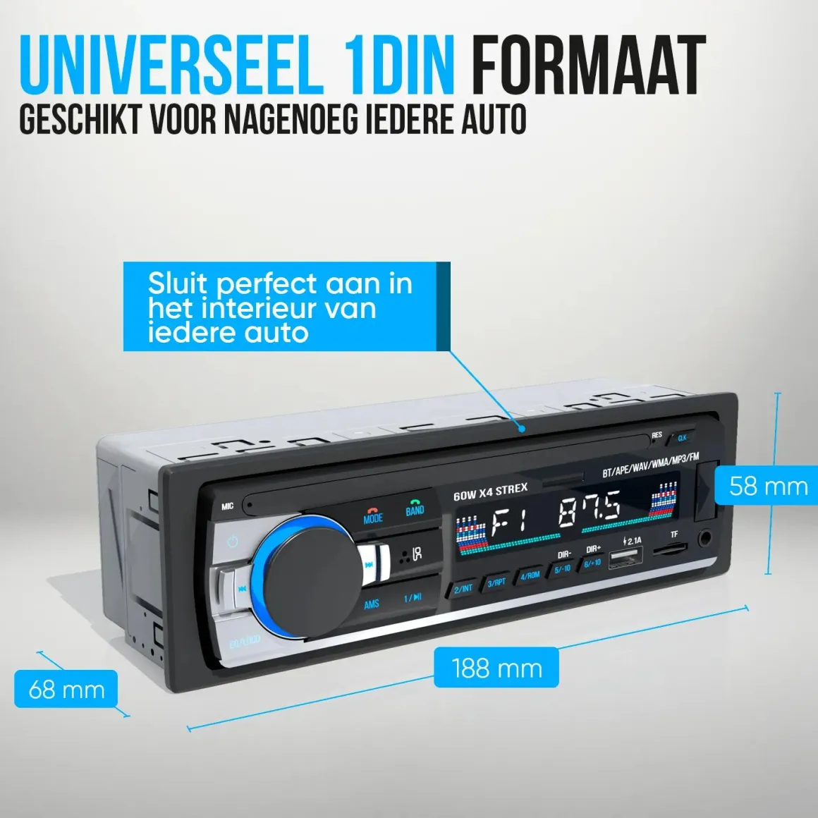 Autoradio met Bluetooth - 1DIN