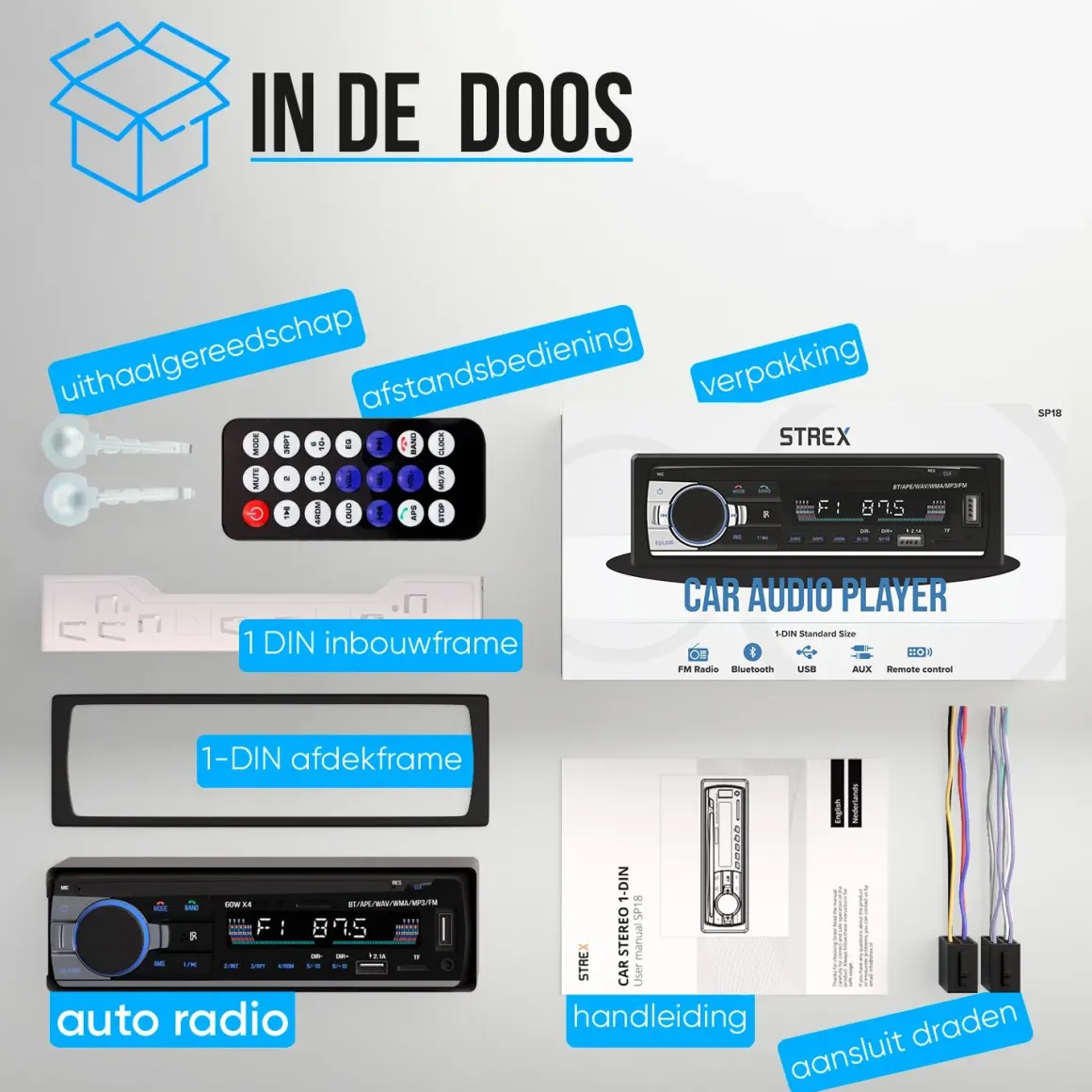 Autoradio met Bluetooth - 1DIN