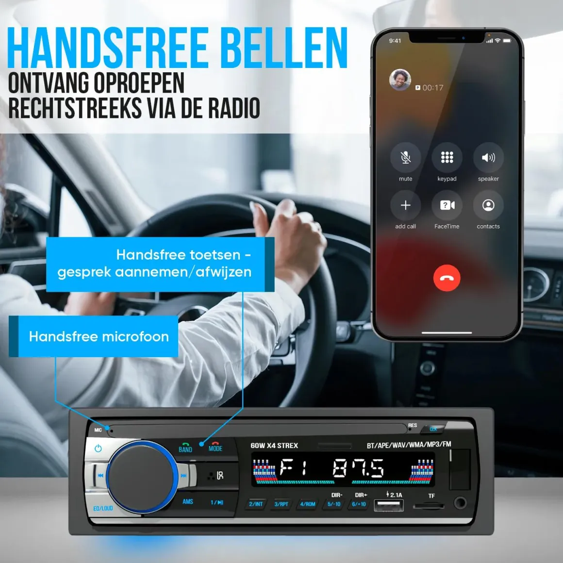 Autoradio met Bluetooth - 1DIN