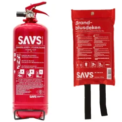 Brandblus box Poederblusser 2 kg en Blusdeken