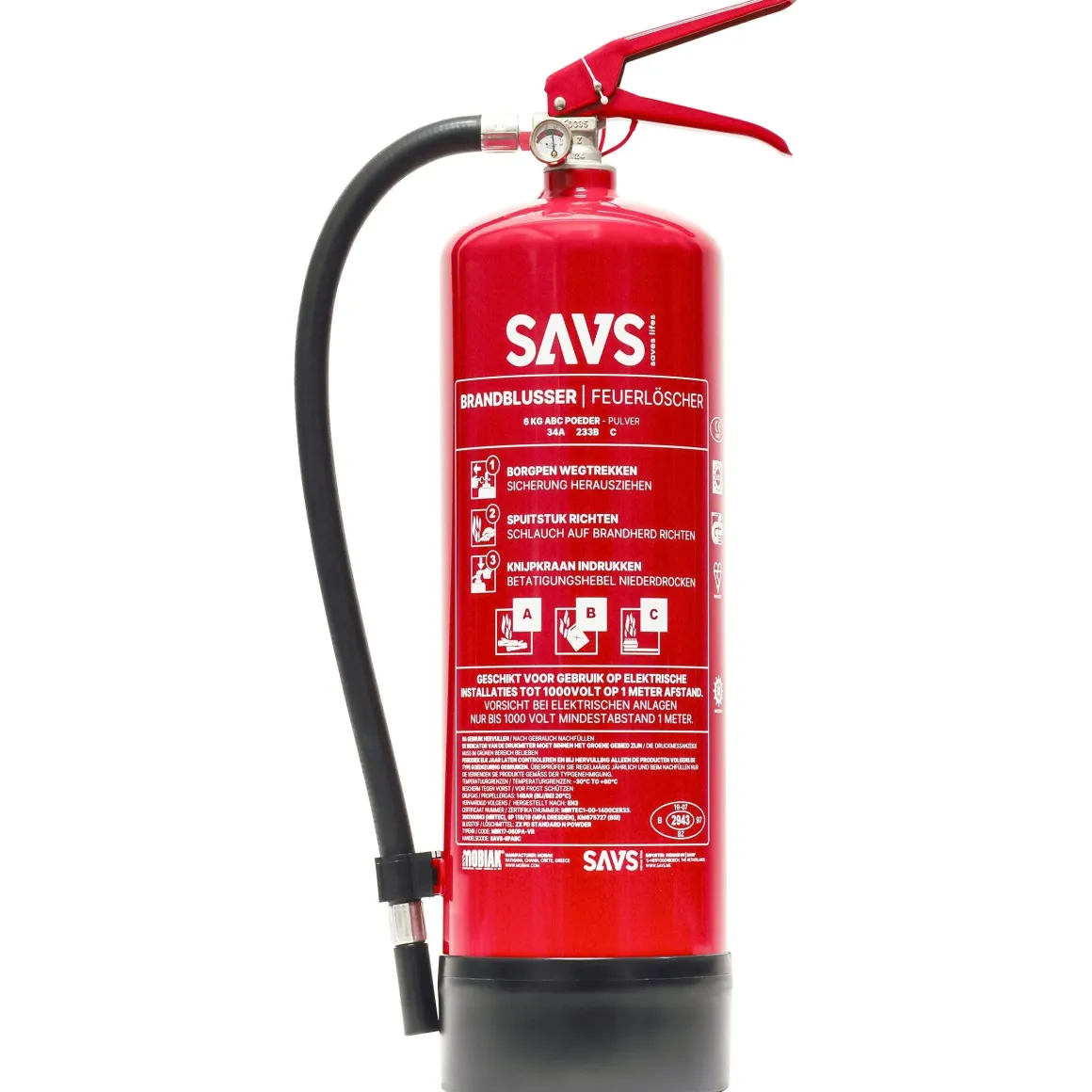 Brandblusser poeder 6 kg
