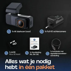2CH Dashcam - WiFi GPS 4K 64GB - X30 Pro Dashcam