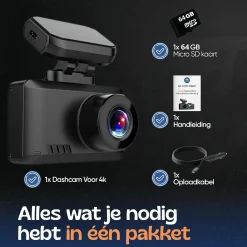 1CH Dashcam - WiFi GPS 4K 64GB - T8 Pro Dashcam