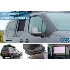 Citroen Berlingo XL / Peugeot Rifter / Opel Combo Life / Toyota Proace City 2018 (enkel met achterklep met vaste achterruit) - Zonneschermen