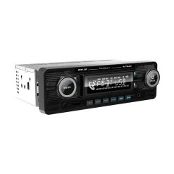 1-DIN Retro Autoradio Zwart Bluetooth USB-C