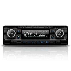 1-DIN Retro Autoradio Zwart Bluetooth USB-C