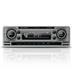 1-DIN Retro DAB+ Autoradio Chroom Bluetooth