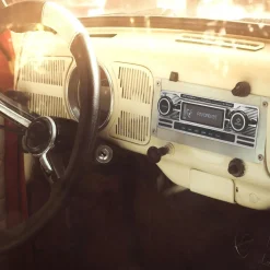 1-DIN Retro DAB+ Autoradio Chroom Bluetooth