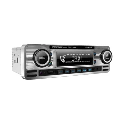 1-DIN Retro DAB+ Autoradio Chroom Bluetooth