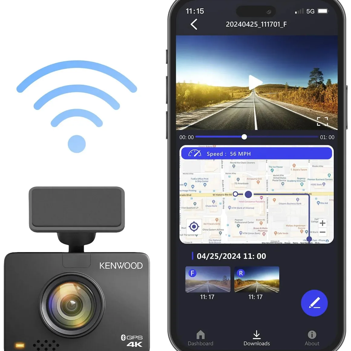 DRV-A610W 4K Wifi GPS dashcam