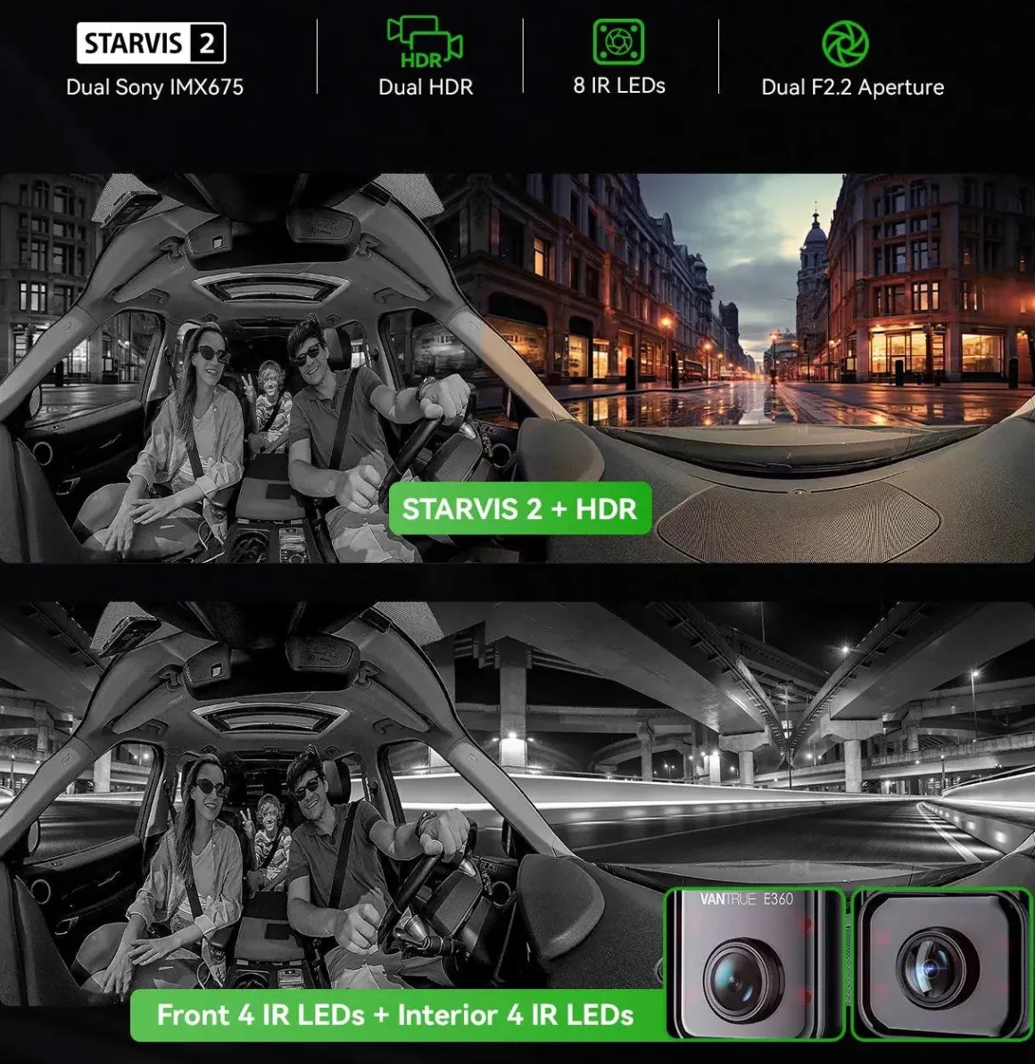 E360 Plus Cloud 5K 3CH Wifi GPS dashcam