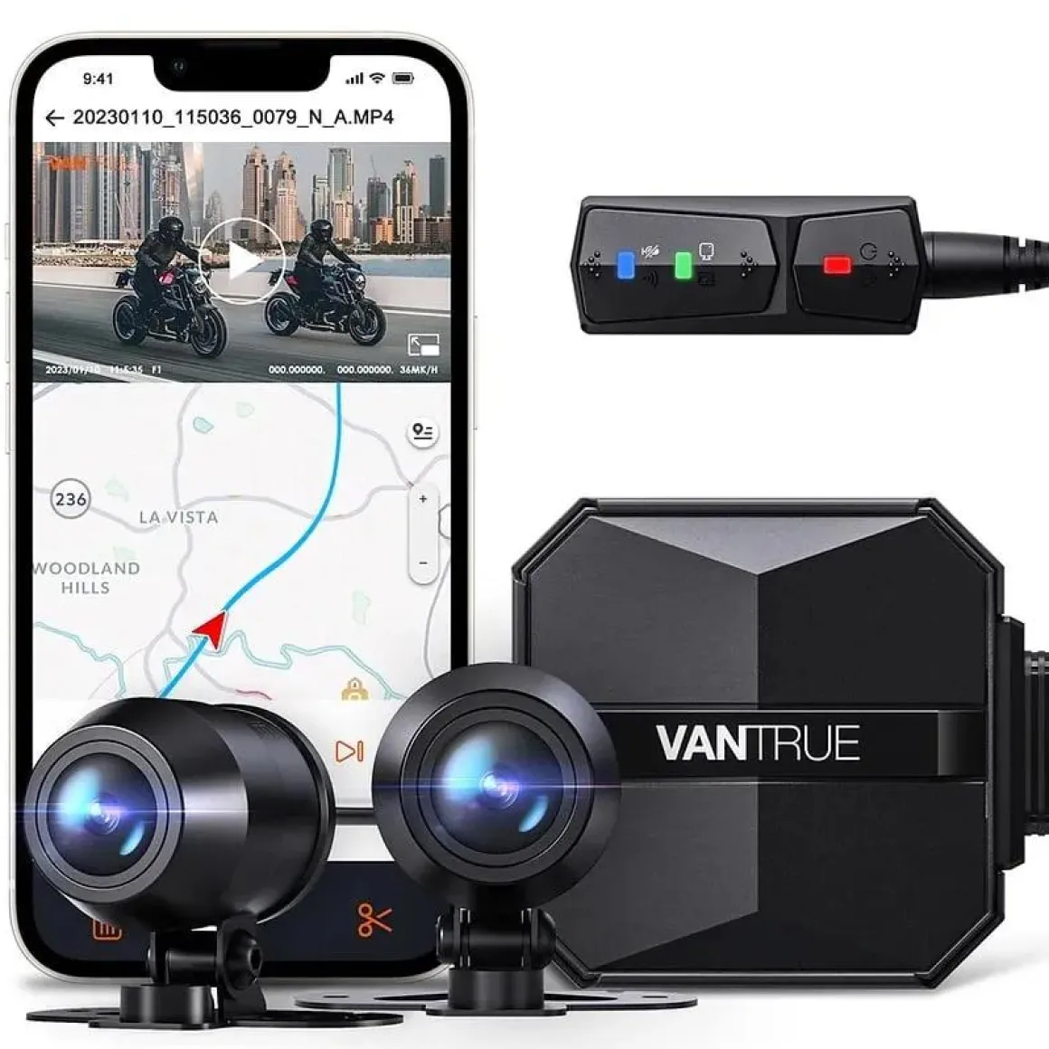 F1 4K Dual Wifi GPS Motor dashcam