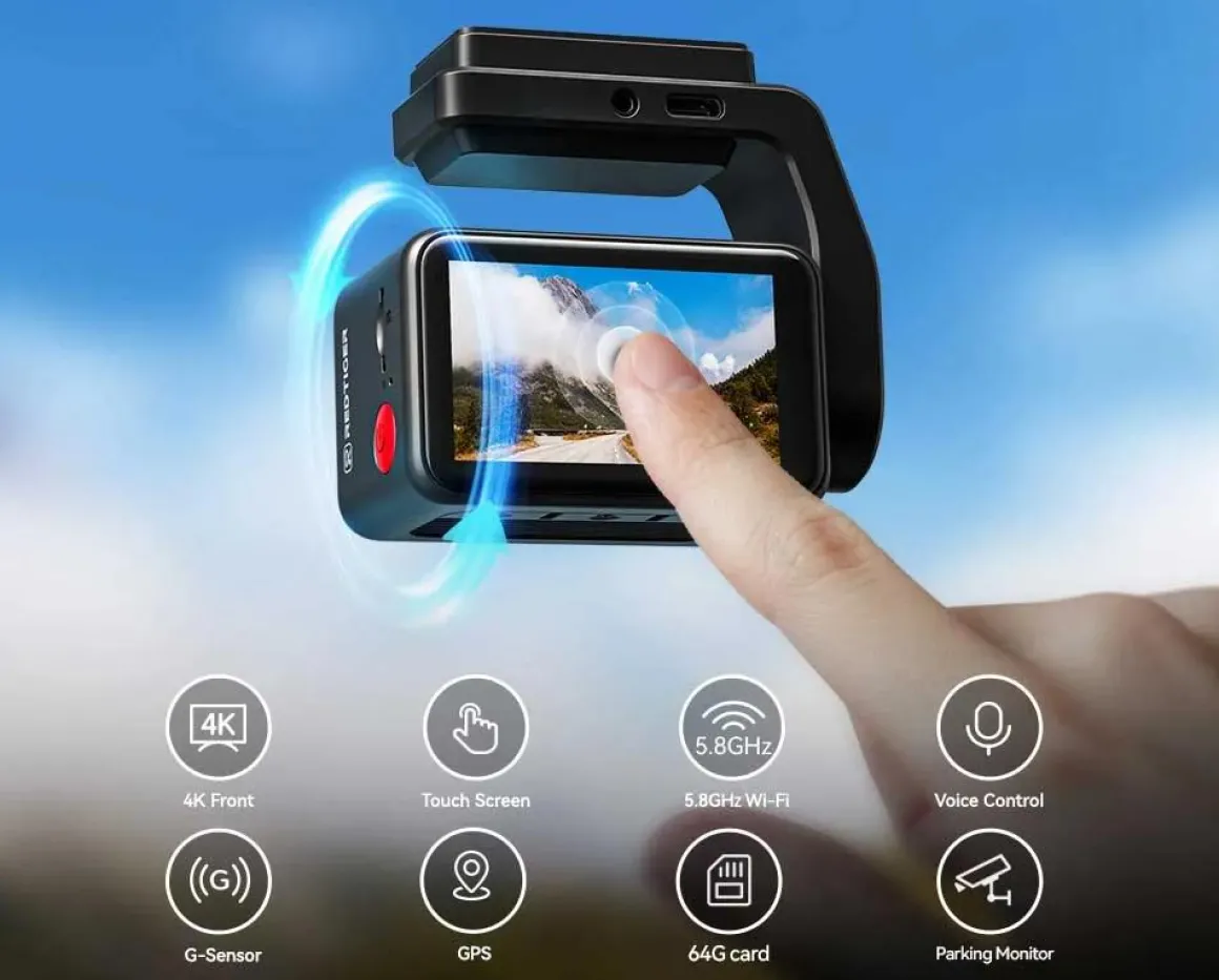 F4 Pro 2CH 4K Touch Wifi GPS 128gb dashcam