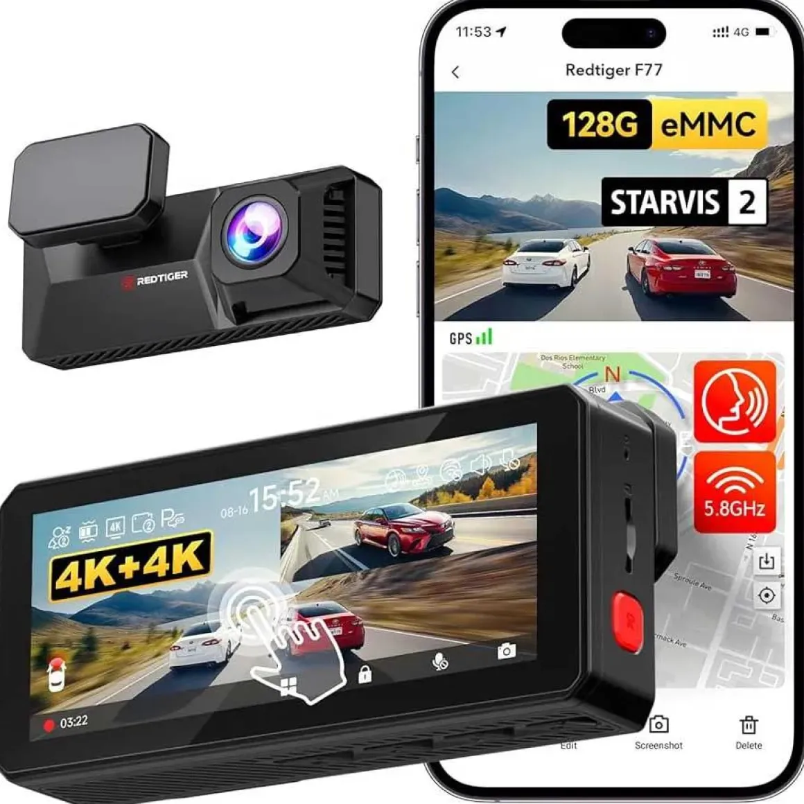 F77 V2 4K Touch Wifi GPS 2CH 256gb dashcam
