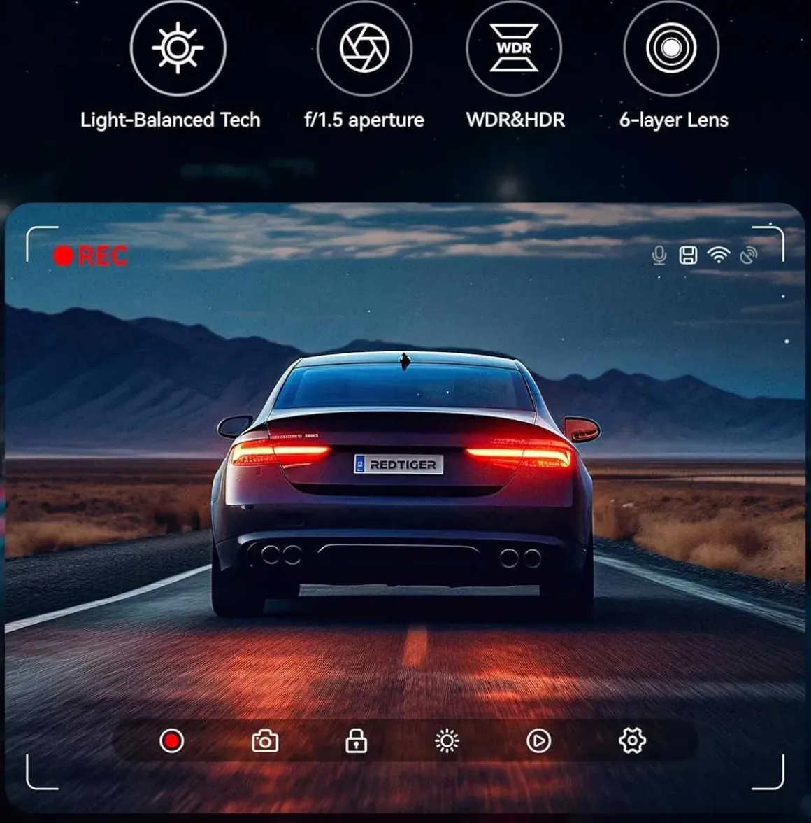 F7NP 4K Wifi GPS 2CH 128gb dashcam