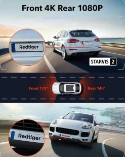 F7NT Touch 4K Touch Wifi GPS 2CH 64gb dashcam