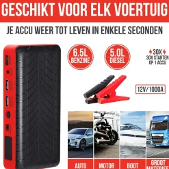 Jumpstarter voor Auto 4-in-1 - 1000A