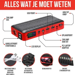 Jumpstarter voor Auto 4-in-1 - 1000A