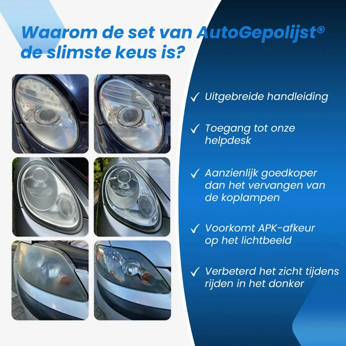 Koplamp Polijst Set - Restauratie Kit - 16 Delig