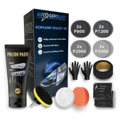 Koplamp Polijst Set - Restauratie Kit - 16 Delig
