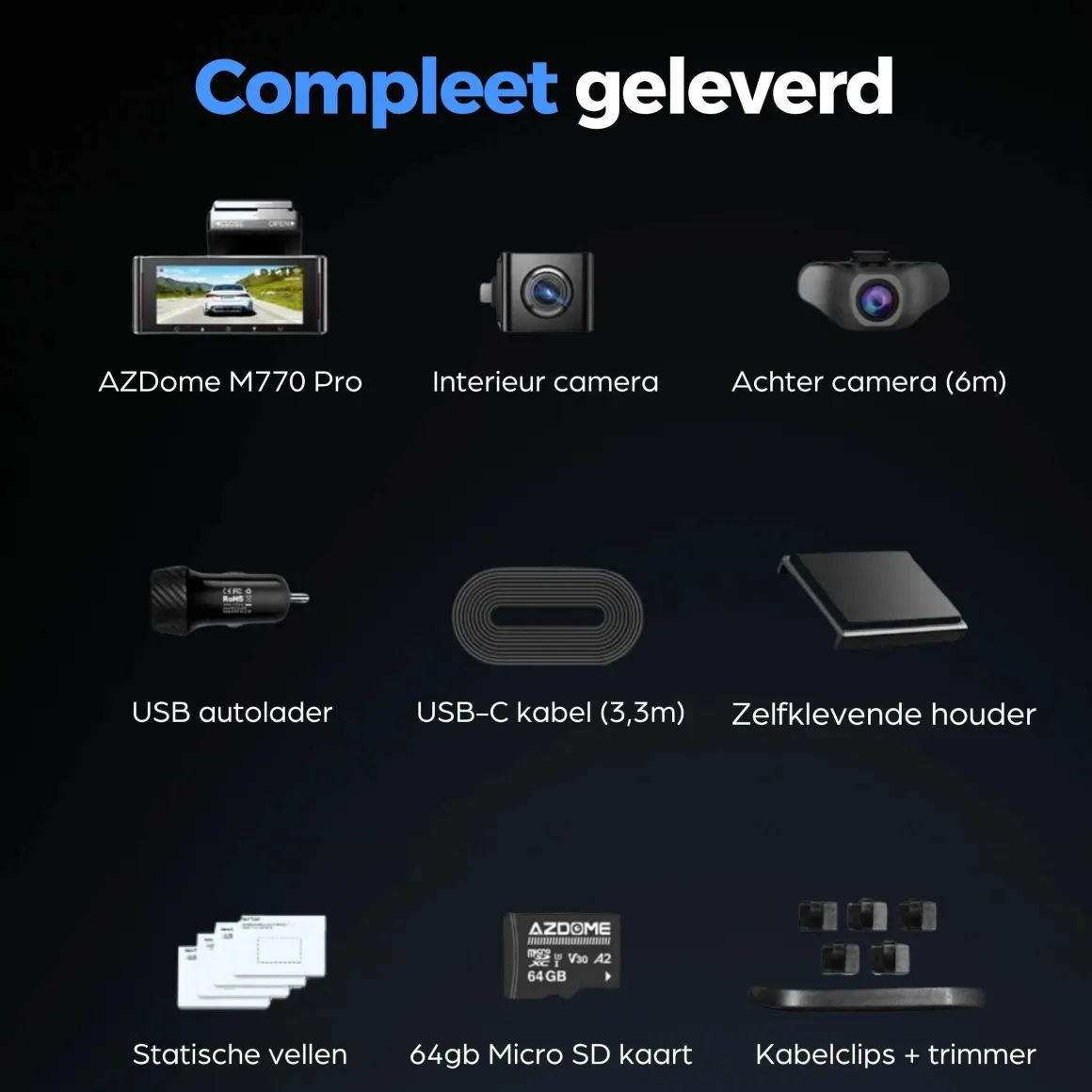 M770 Pro 1CH 4K Wifi GPS 64gb dashcam