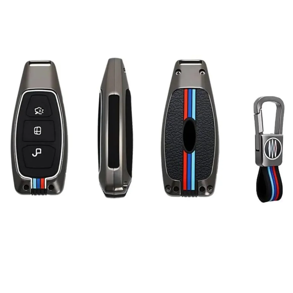 Metalen Sleutelhoesje voor Ford grijs K3