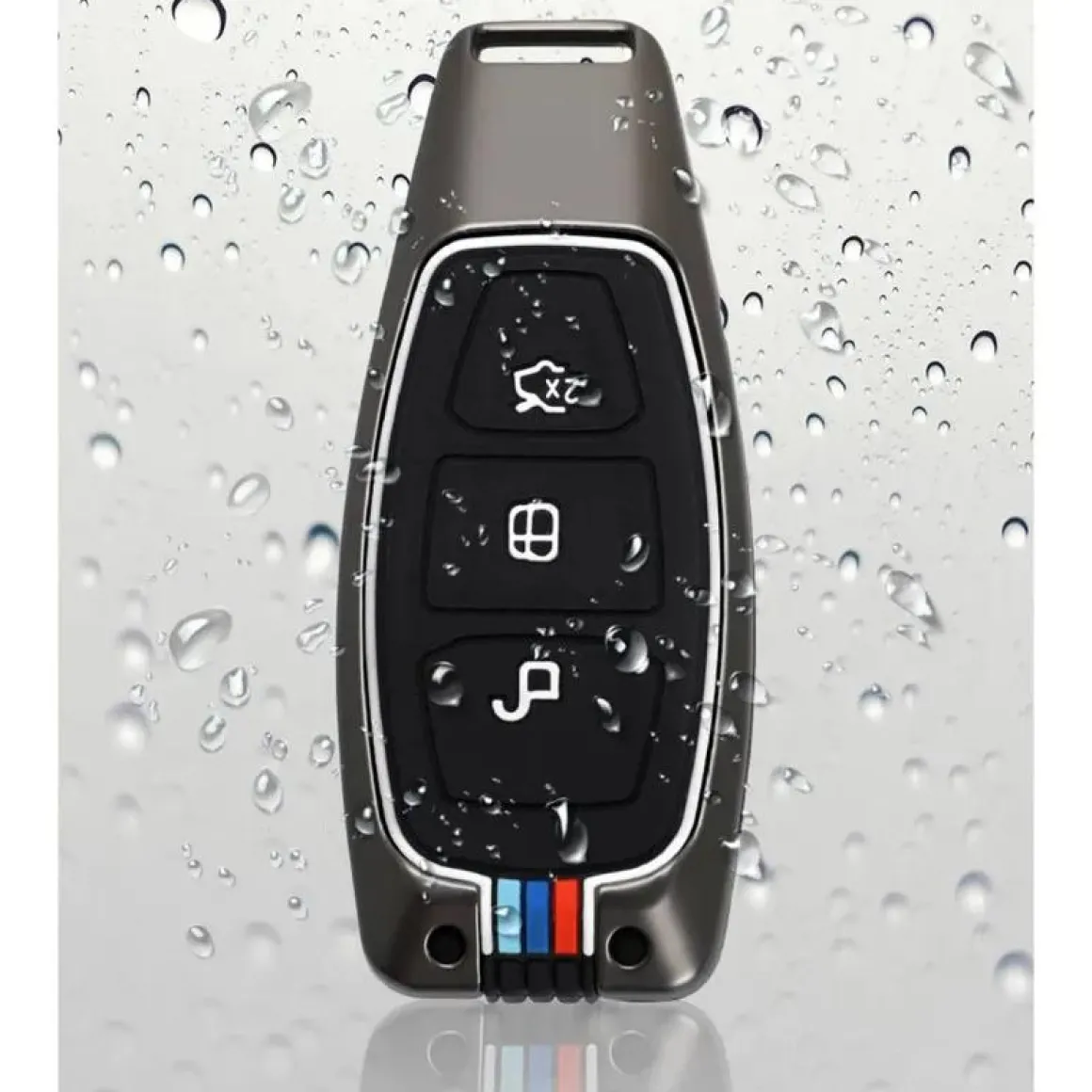 Metalen Sleutelhoesje voor Ford grijs K3
