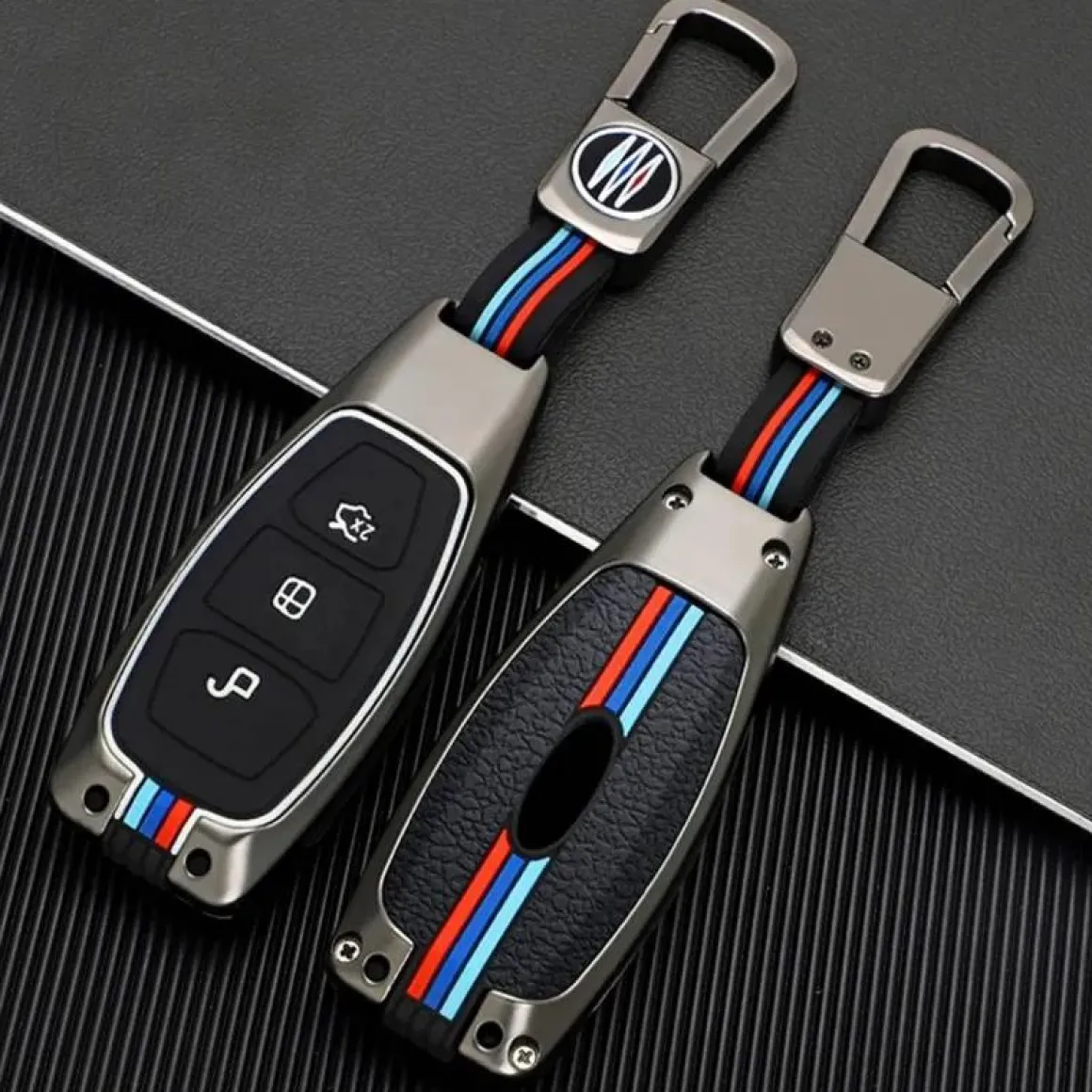 Metalen Sleutelhoesje voor Ford grijs K3