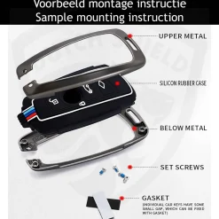 Metalen Sleutelhoesje voor Bmw grijs A4