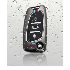 Metalen Sleutelhoesje voor Peugeot grijs C3