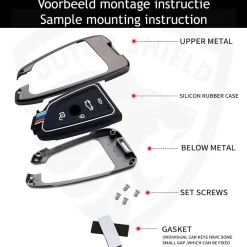 Metalen Sleutelhoesje voor Bmw grijs B4A