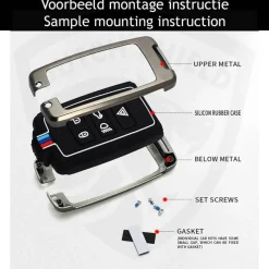 Metalen Sleutelhoesje voor Jaguar grijs B5
