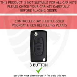 Metalen Sleutelhoesje voor Peugeot grijs D3