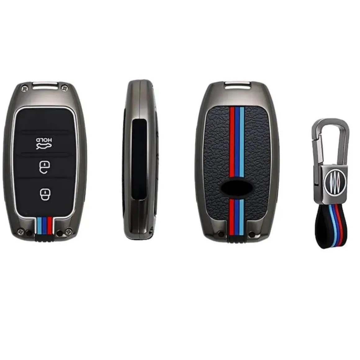 Metalen Sleutelhoesje voor Kia grijs A3A