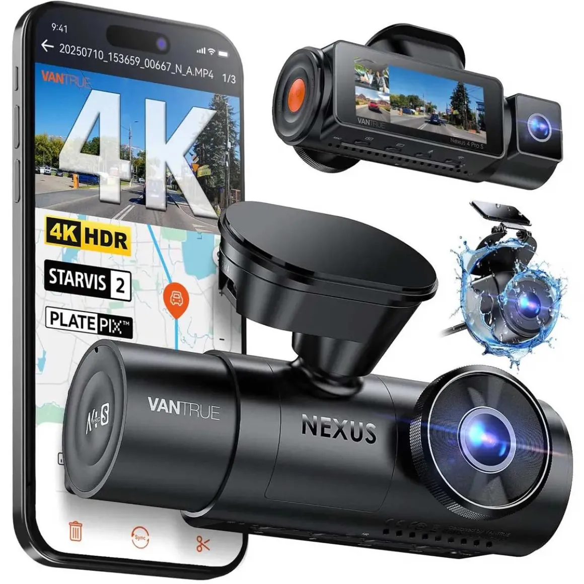 N4 Pro S Cloud 3CH 4K Wifi GPS dashcam