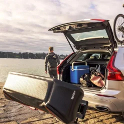 Senja trekhaakkoffer 300 liter+Sarek fietsendrager