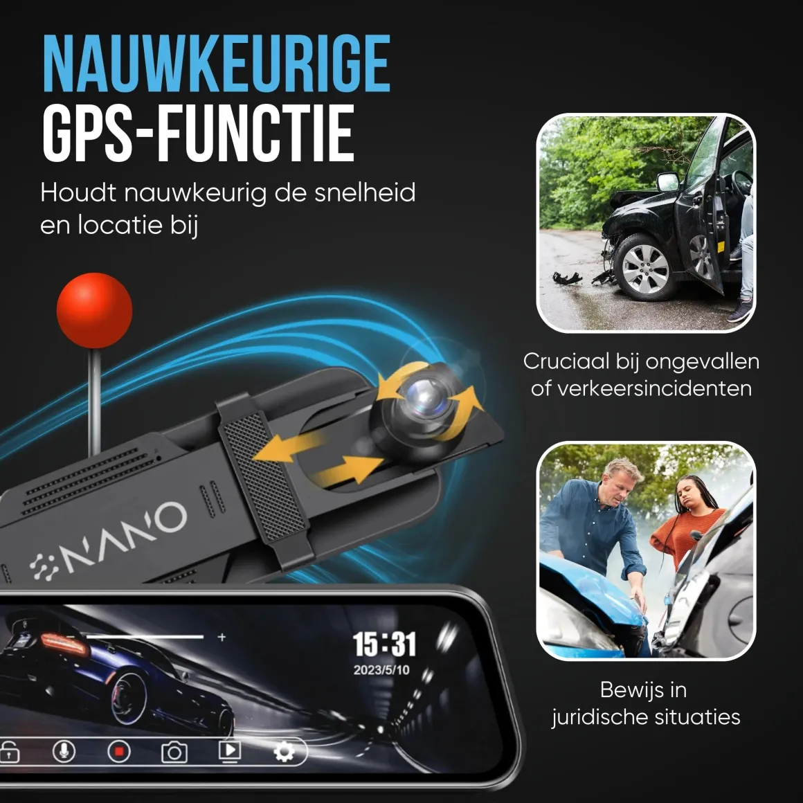 T55 4K 2CH Full Mirror Wifi GPS 32gb dashcam