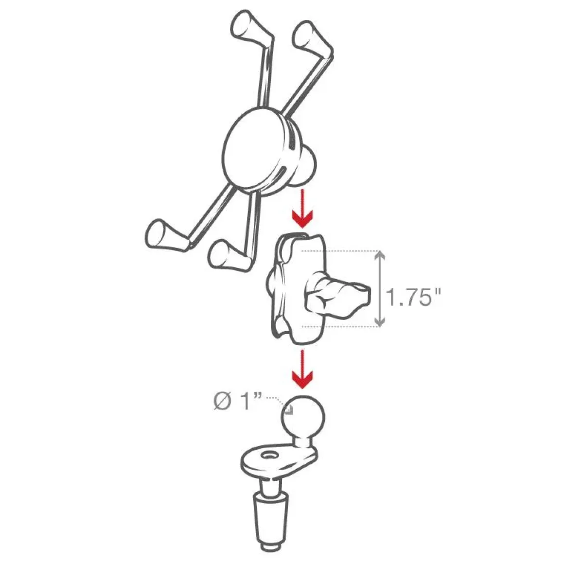 Telefoonhouder balhoofd motor