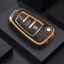 TPU Sleutelhoesje voor Audi goud C3