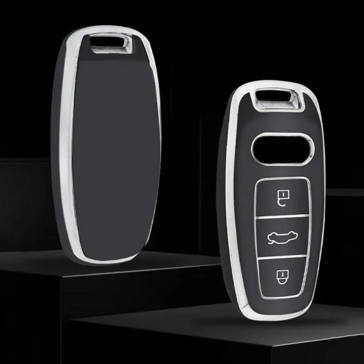 TPU Sleutelhoesje voor Audi zwart D3