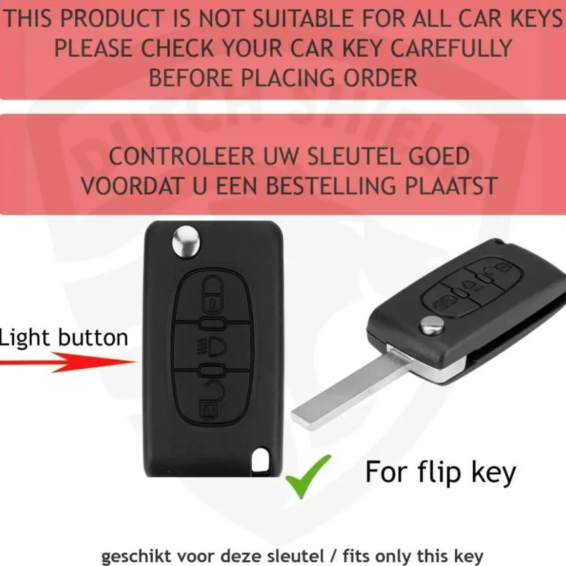 TPU Sleutelhoesje voor Citroën zwart D3B