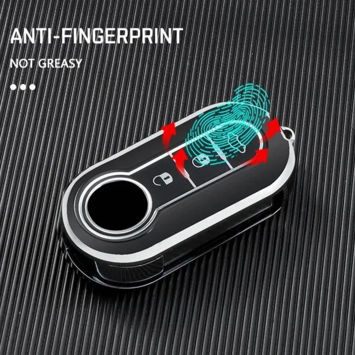 TPU Sleutelhoesje voor Fiat / Abart zwart A3