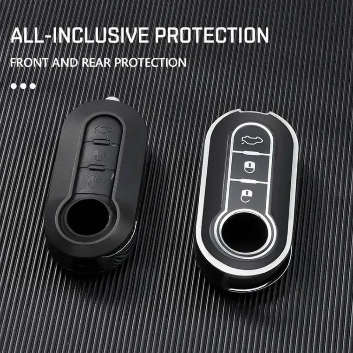 TPU Sleutelhoesje voor Fiat / Abart zwart A3