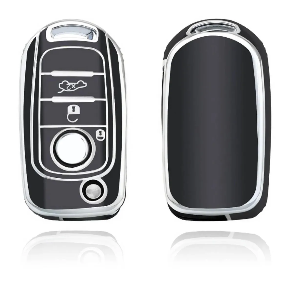 TPU Sleutelhoesje voor Fiat / Abart zwart B3