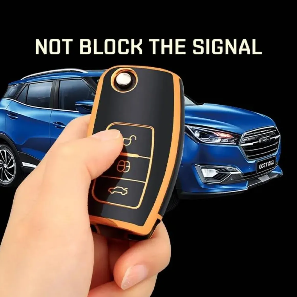 TPU Sleutelhoesje voor Ford goud G3