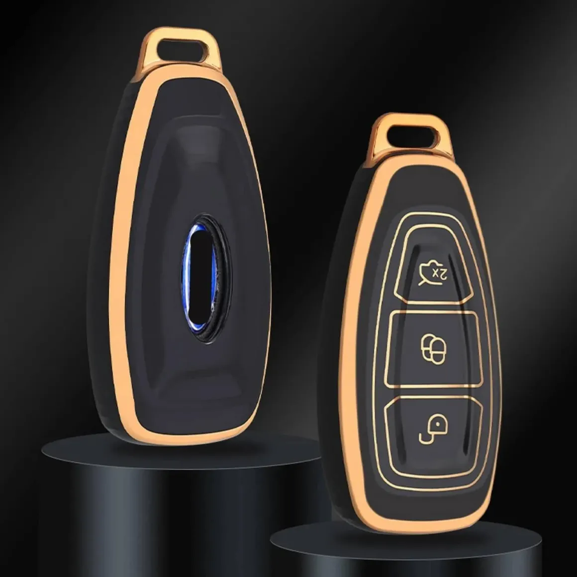 TPU Sleutelhoesje voor Ford goud K3