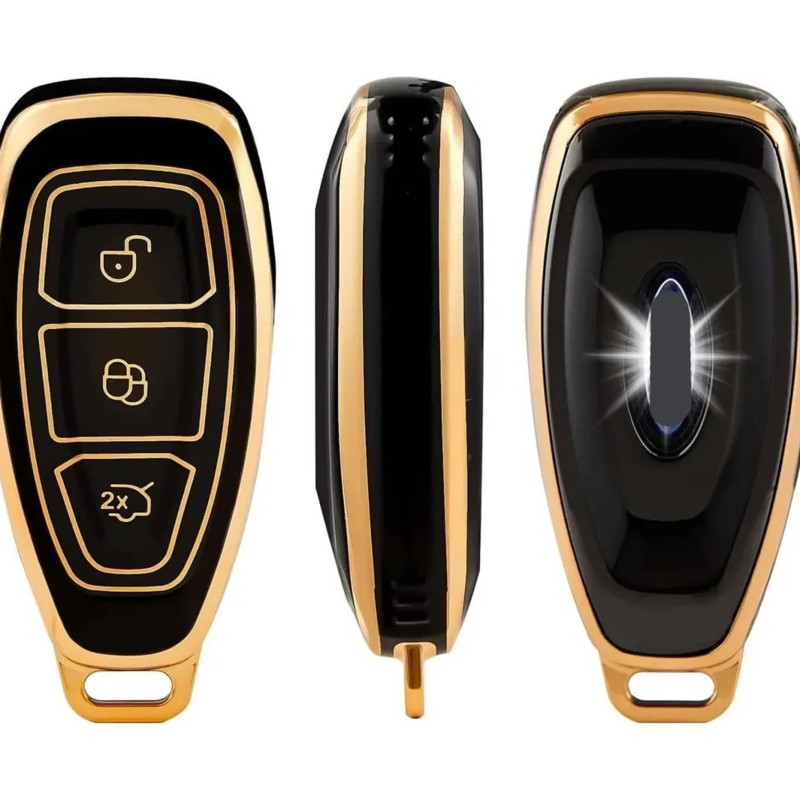 TPU Sleutelhoesje voor Ford goud K3