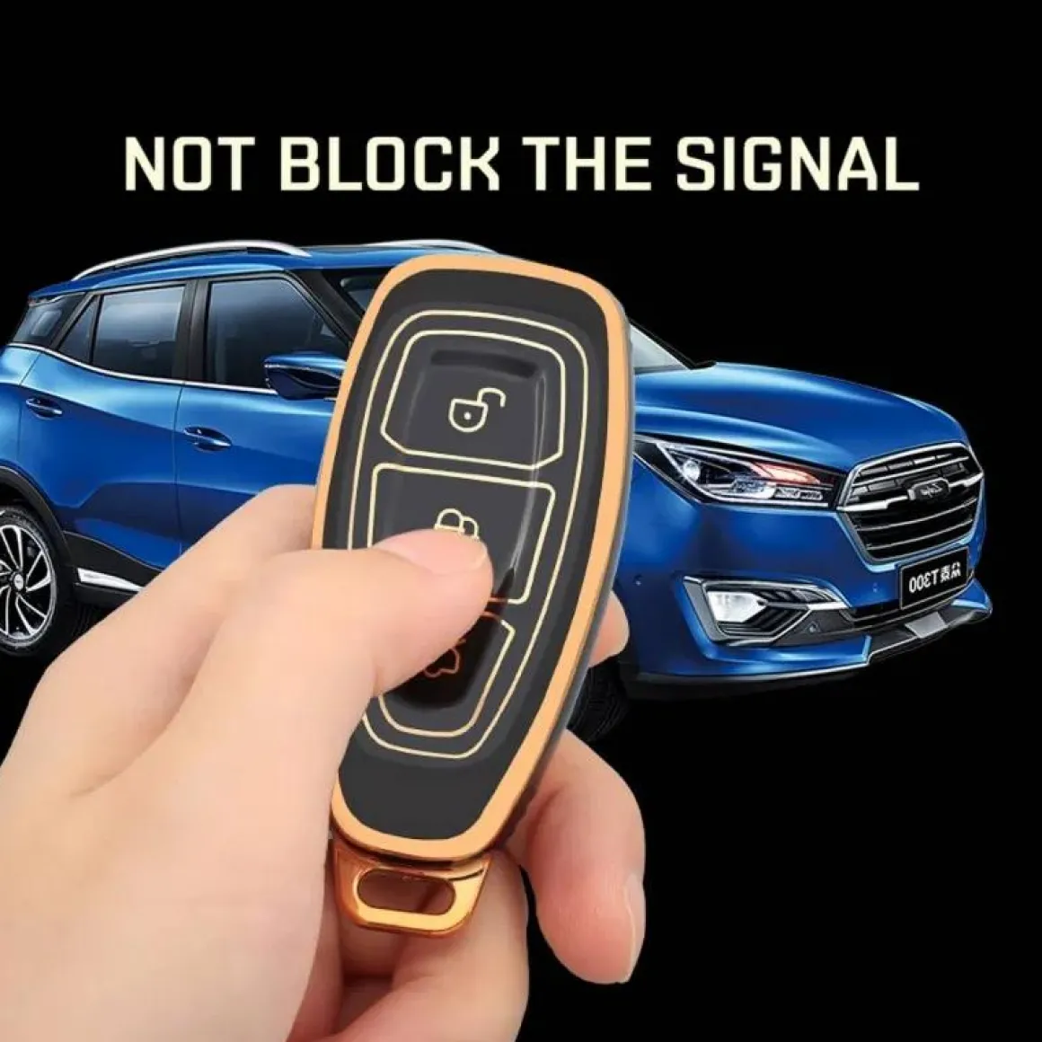 TPU Sleutelhoesje voor Ford goud K3