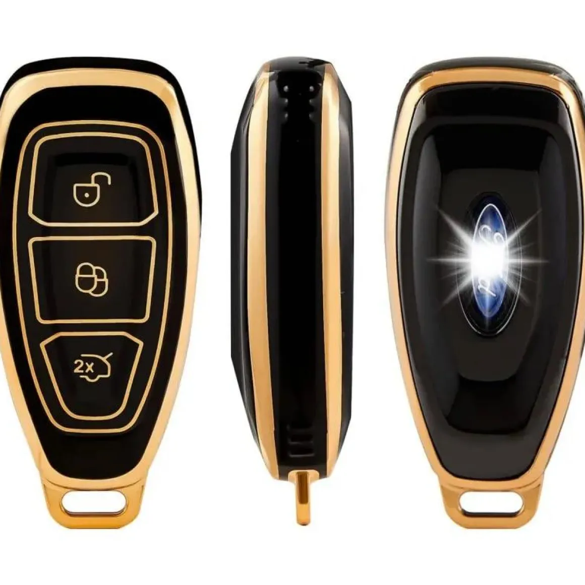 TPU Sleutelhoesje voor Ford goud K3