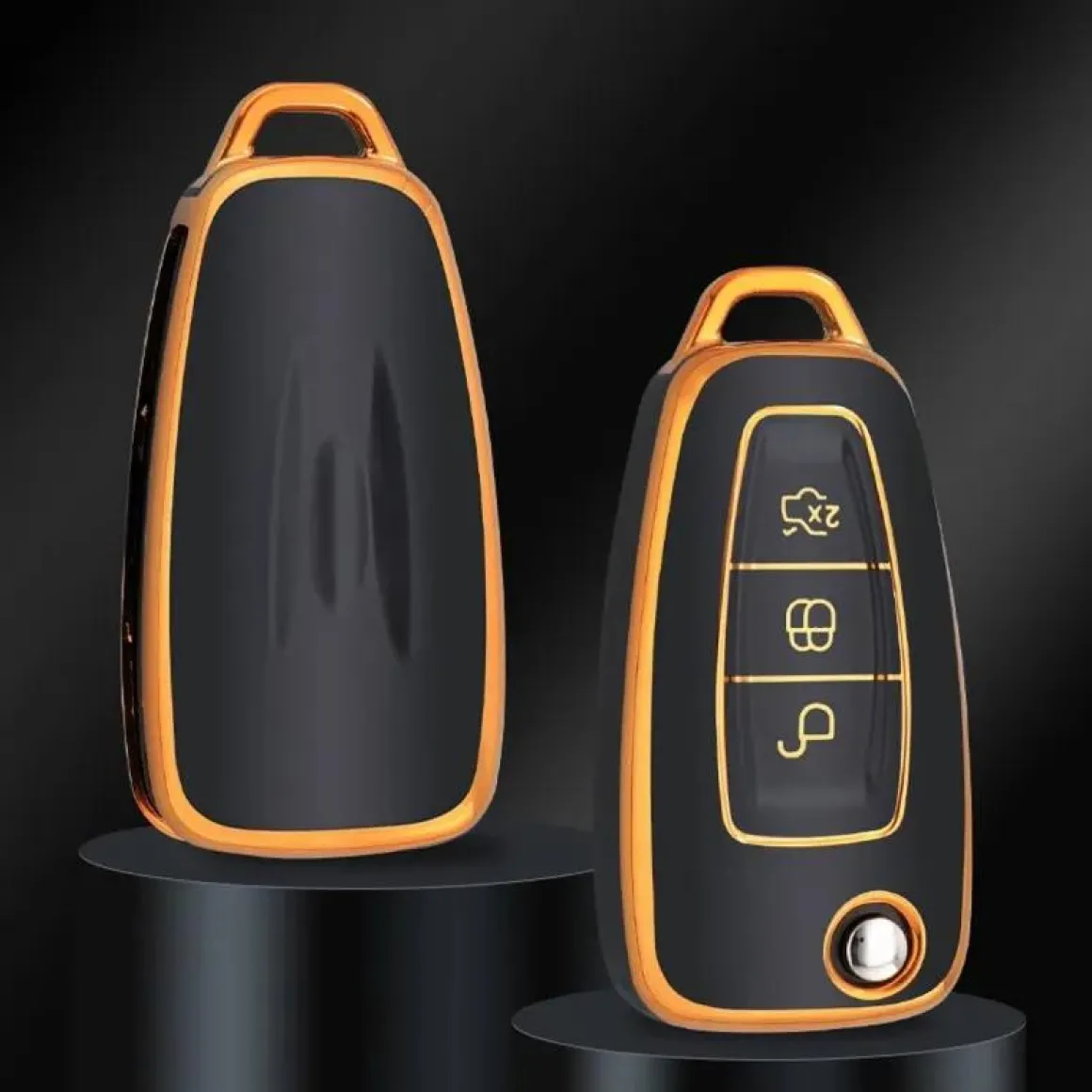 TPU Sleutelhoesje voor Ford goud E3